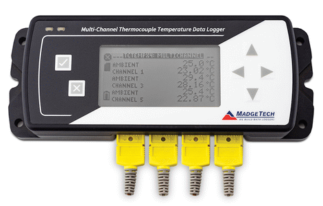 [TCTempX8LCD / 902172-00] 8-Channel Thermocouple Based Temperature Recorder with LCD Display