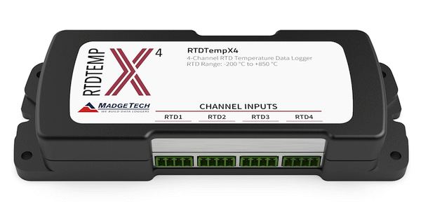4-channel RTD-based temperature data logger